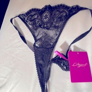 L’Agent by Agent Provocateur NWT Black Lace Thong Size L